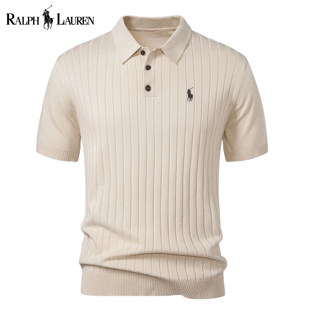 Ꮢalph Ⅼauren Stripe Knit Polo Shirt