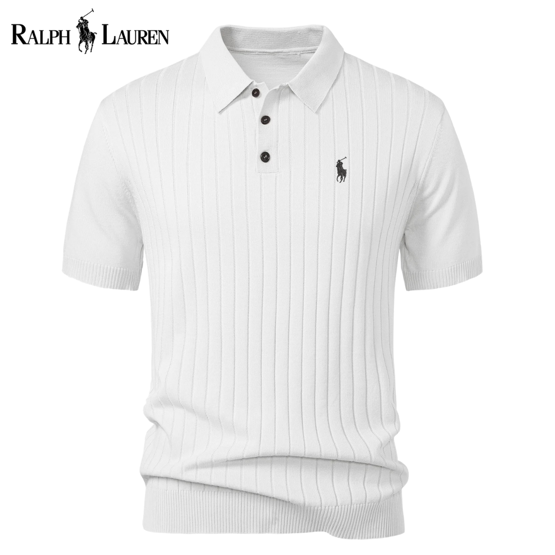 Ꮢalph Ⅼauren Stripe Knit Polo Shirt
