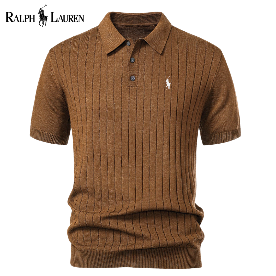Ꮢalph Ⅼauren Stripe Knit Polo Shirt